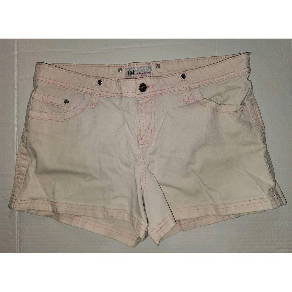 Vintage LEI Shorts Womens 13 Pink Cotton Low Rise Flap Pocket Y2K